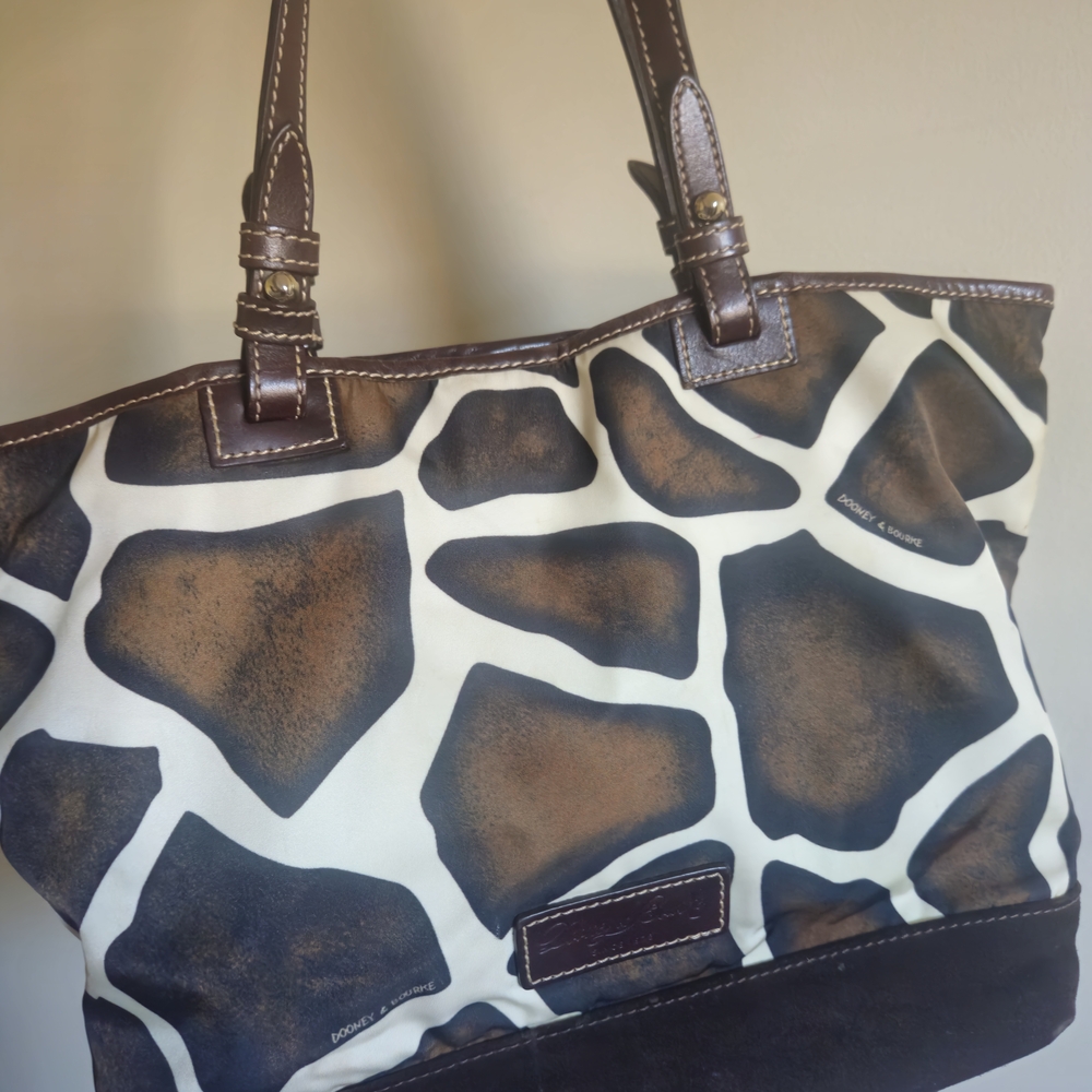 Dooney & Bourke Brown and Black Giraffe Print Tote/Purse